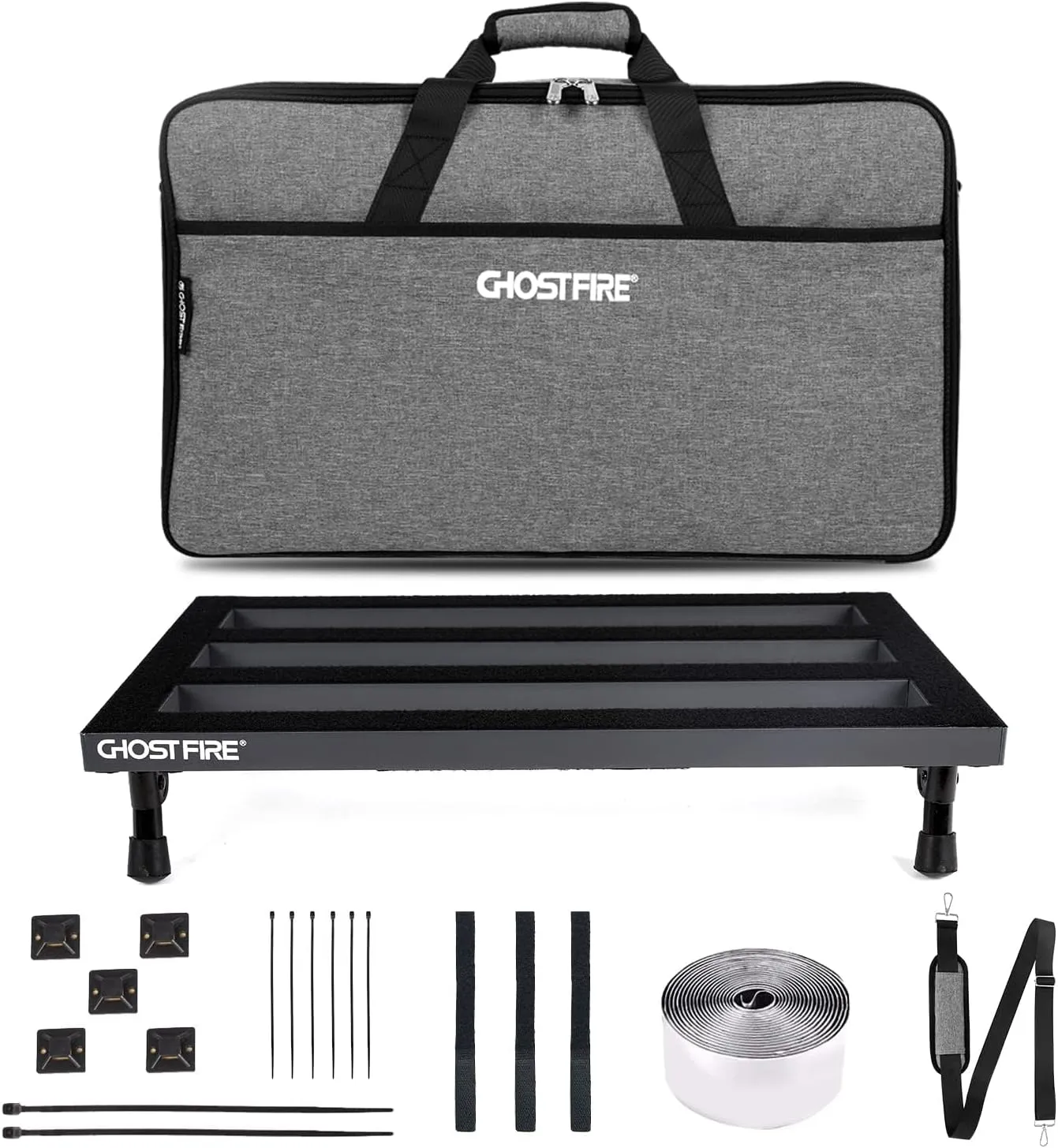 Ghost Fire Guitar Pedal Board Aluminum Alloy 2.2lb Super light Effect Pedalboard 22''x12'' with Carry Bag,SPL-05
