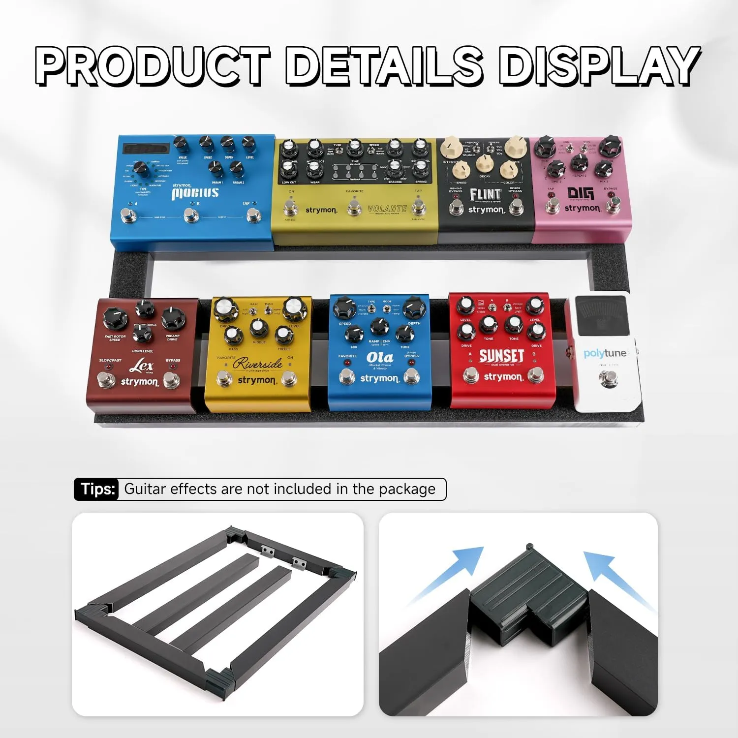 Ghost Fire Guitar Pedal Board Aluminum Alloy 2.2lb Super light Effect Pedalboard 22''x12'' with Carry Bag,SPL-05