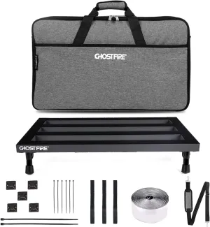 Ghost Fire Guitar Pedal Board Aluminum Alloy 2.2lb Super light Effect Pedalboard 22''x12'' with Carry Bag,SPL-05