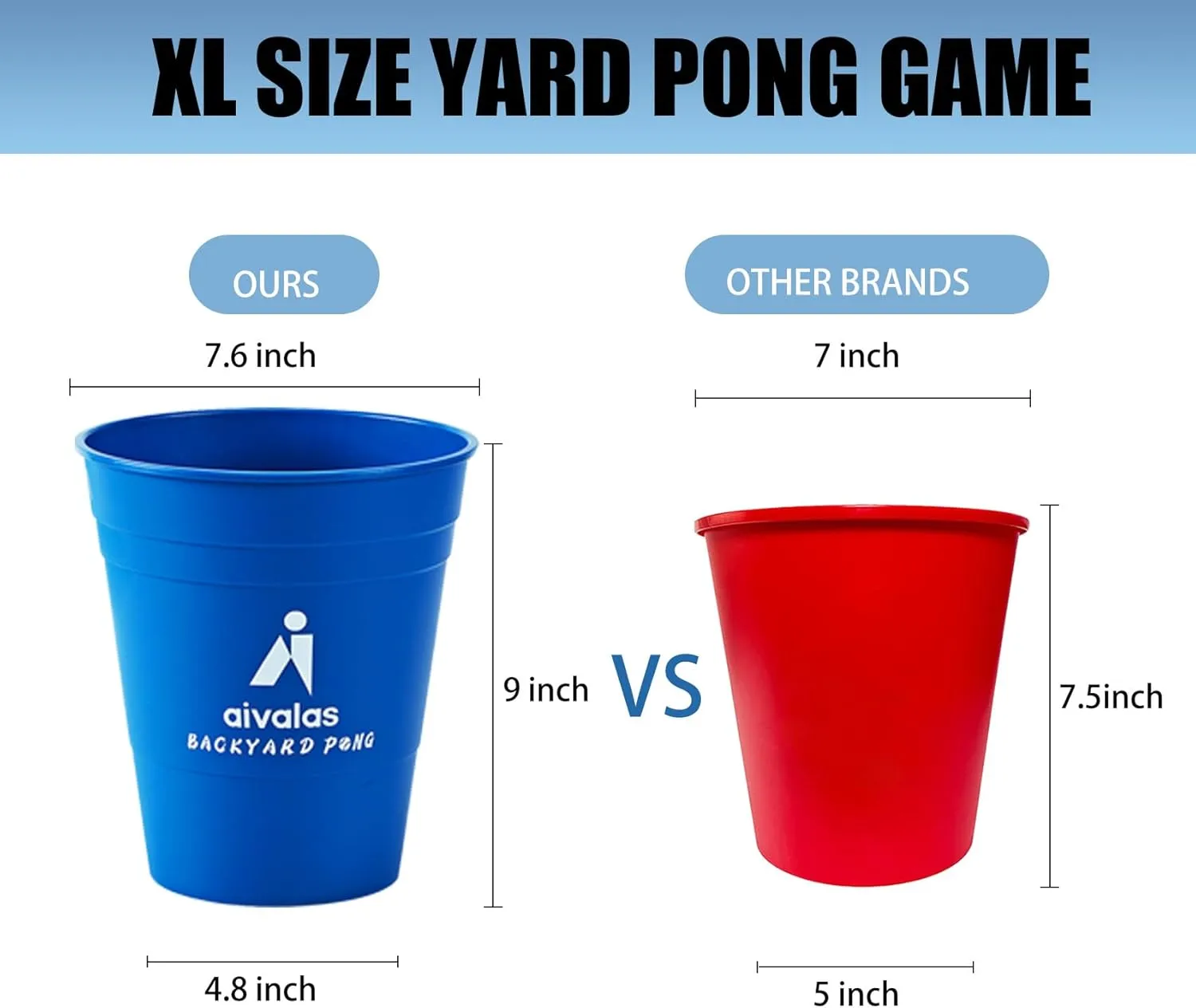 Giant Yard Pong Outdoor Games Set,Giant Yard Pong for Adults and Family with XL Size Buckets, Ring Toss Games for Kids Adult with Carrying Bag, Toss Games for Family Party, Camping, Backyard