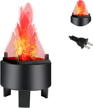 Globalstore 3D LED Fake Fire Flames Effect Light, 110V Electric Fake Campfire Lamp, Artificial Flickering Flame Table Lamp Halloween Christmas Party Decorations Holiday Supplies for Bar, Stage, Home