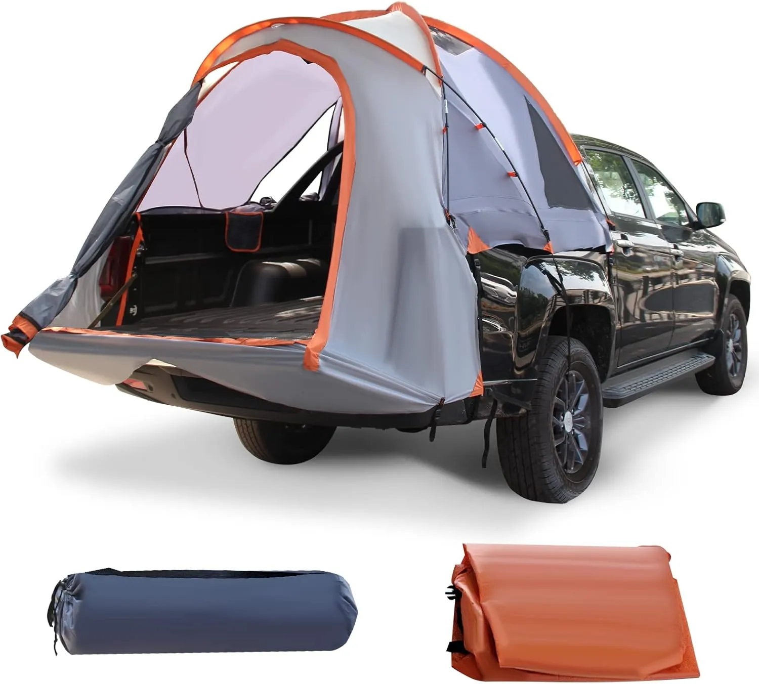Goplus Waterproof Pickup Truck Bed Tent, 6.4-6.7 Inches, 2 Person, Removable Rainfly, Carry Bag, Mesh Window, Portable Full Size Regular Bed Truck Tent for Camping, Traveling Hiking
