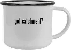 got catchment? - 12oz Camping Mug Stainless Steel, Black