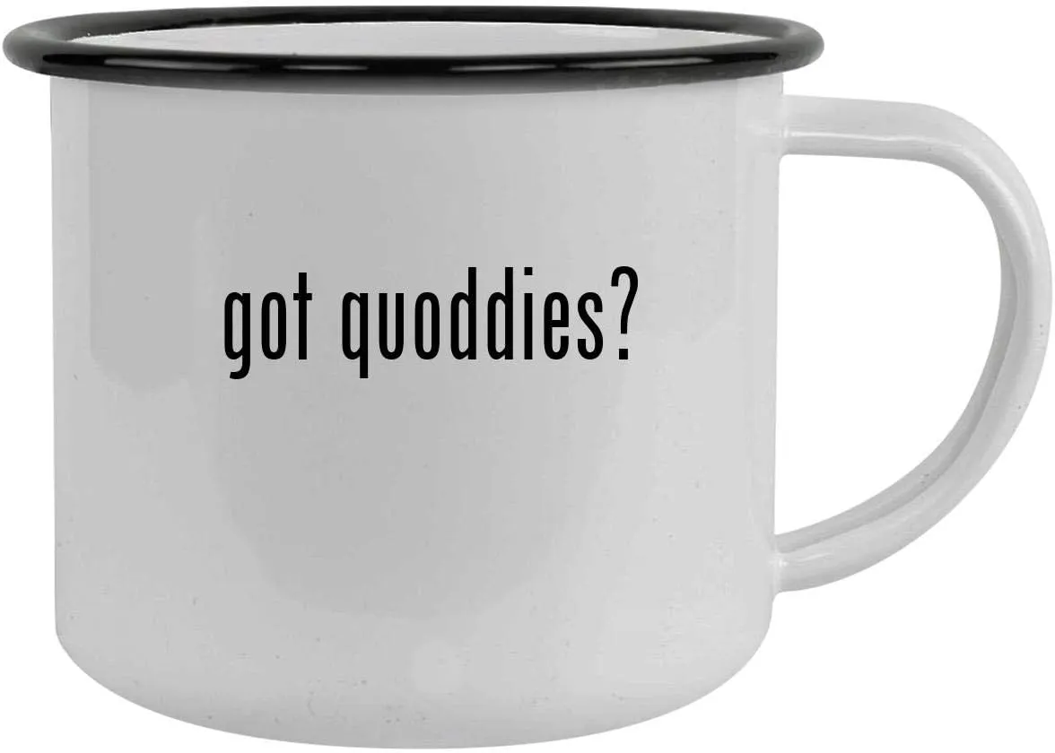 got quoddies? - 12oz Camping Mug Stainless Steel, Black