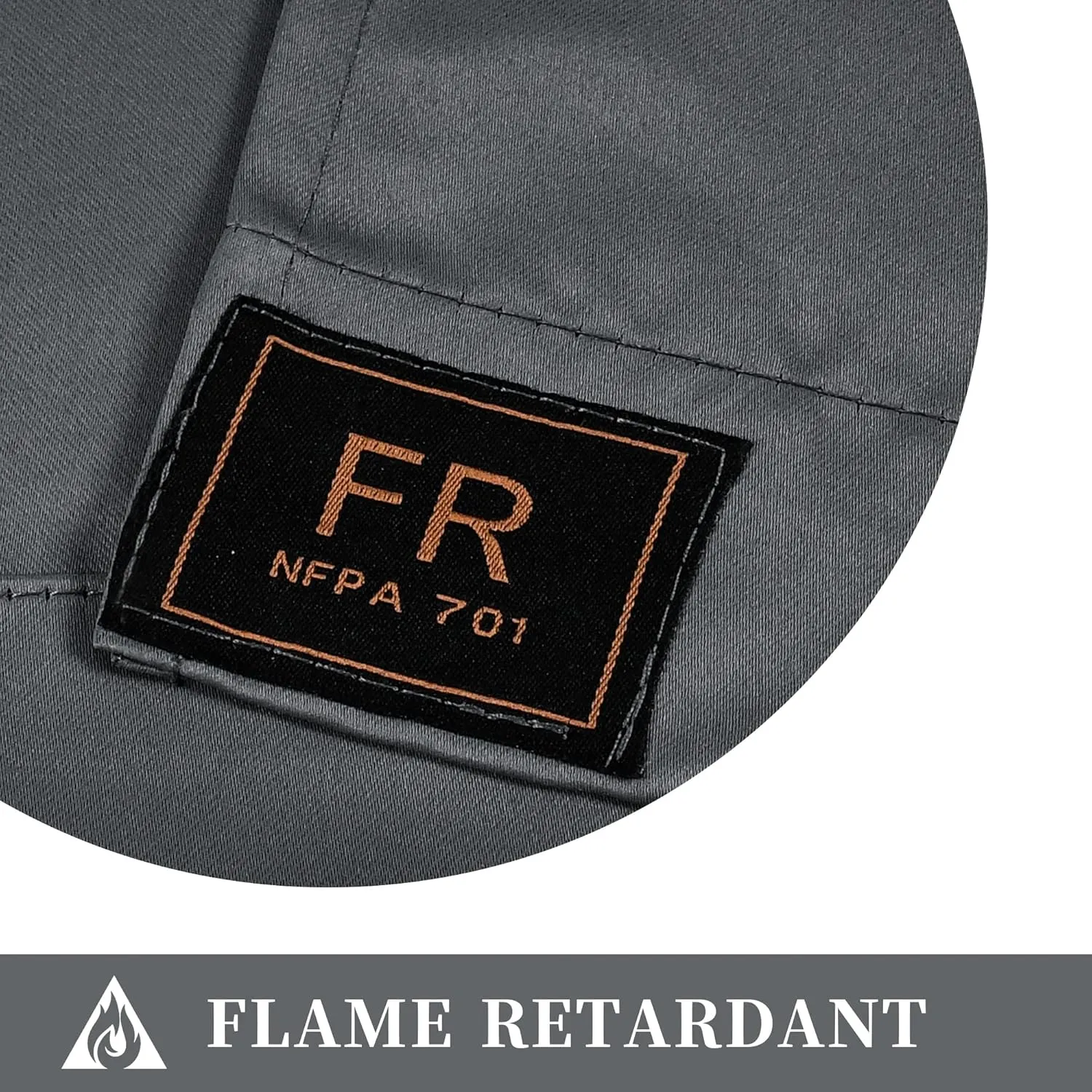 Gray Flame Retardant Room Darkening Curtains for Home Hotel Office, Heat Insulation Dustproof Curtains, 52 X 63 in, Gray, 2 Panels