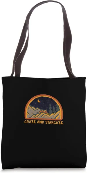 Graze and Stargaze Camping Wildlife Camper Outdoor Traveler Tote Bag