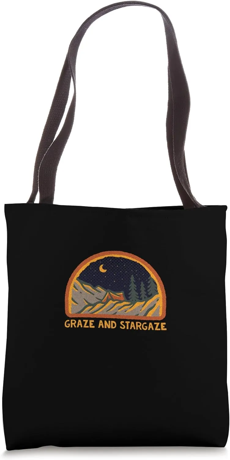 Graze and Stargaze Camping Wildlife Camper Outdoor Traveler Tote Bag