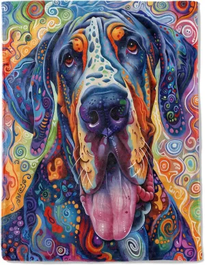 Great Dane Fleece Blanket - Lightweight Soft Cozy Gifts Throw for Dog Lovers,Kids,Women,Men,Colorful Puppy Portrait Blankets,Home Room Modern Artistic Decor 50x60in