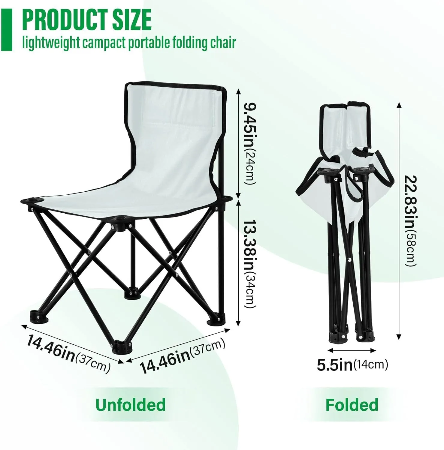 Gredecor Camping Chairs,Azure Lightweight and Supportive Chairs and Lightweight Individuals - Compact, Durable, and Portable - Ideal for Camping, Hiking, Beach, and Picnics - Carry Bag