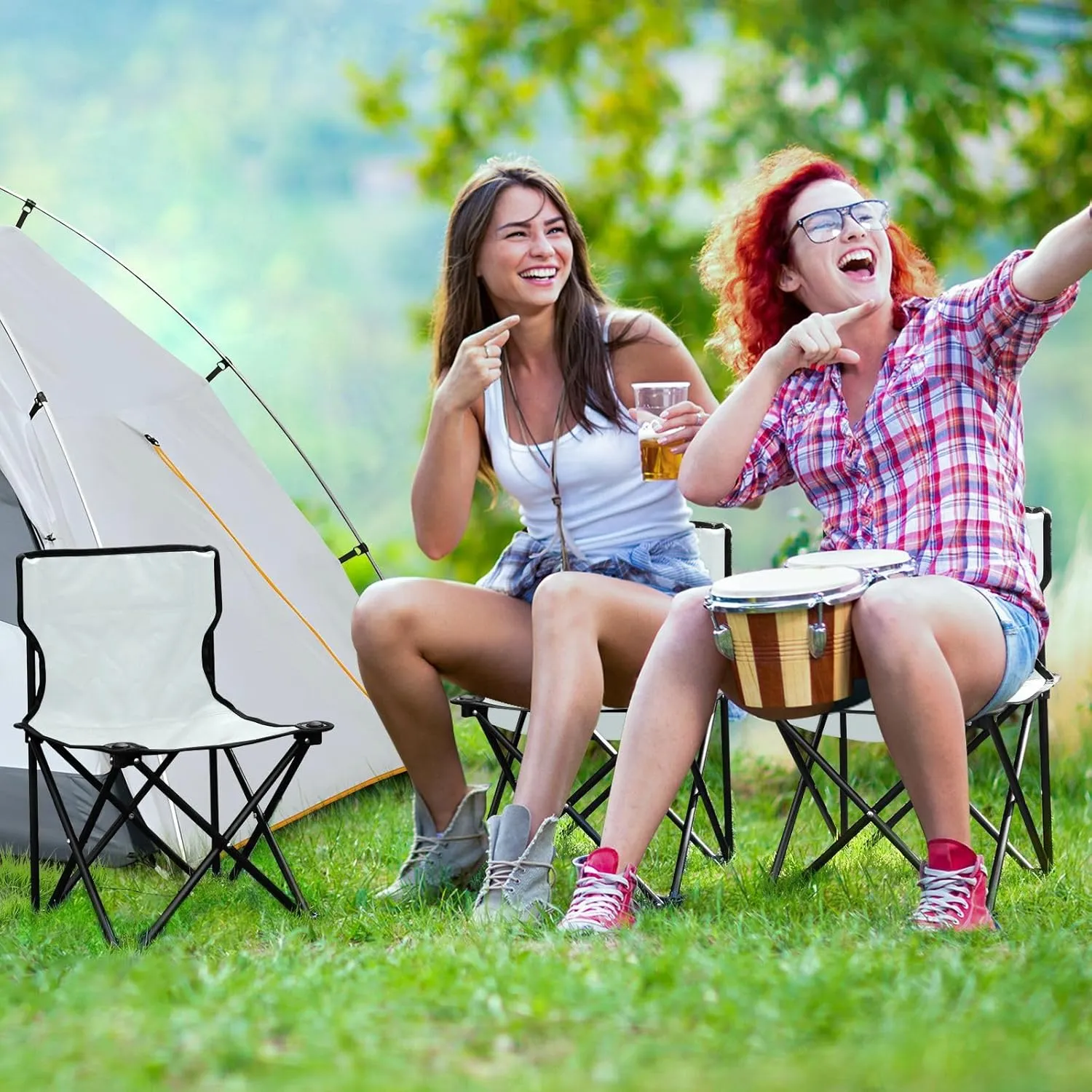 Gredecor Camping Chairs,Azure Lightweight and Supportive Chairs and Lightweight Individuals - Compact, Durable, and Portable - Ideal for Camping, Hiking, Beach, and Picnics - Carry Bag