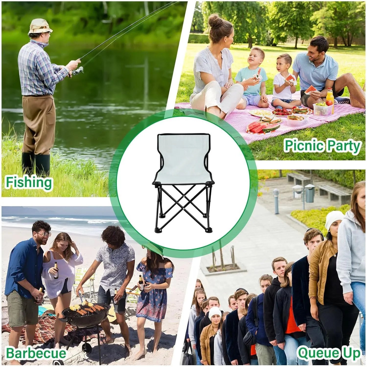 Gredecor Camping Chairs,Azure Lightweight and Supportive Chairs and Lightweight Individuals - Compact, Durable, and Portable - Ideal for Camping, Hiking, Beach, and Picnics - Carry Bag