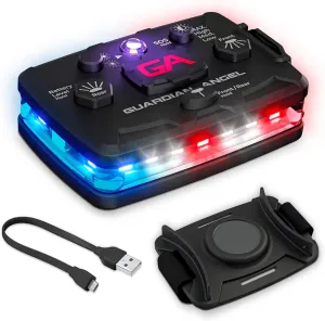 Guardian Angel Elite Series Safety Light, Infrared-Hybrid (Red/Blue/White Front & Red/Blue Rear) - Rechargeable, Magnetic, Hands-Free Wearable Flashlight for Law Enforcement, First Responders & Fire