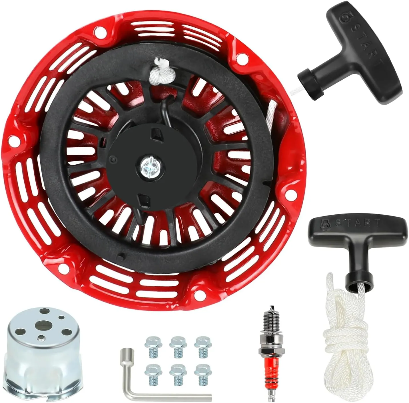 GX160 Pull Start Assembly Compatible with GX200 GX140 GX120 Recoil Starter 6.5HP 5.5HP 4.0HP Engine Parts Replacement 28400-Z4M-306ZB 27400-Z1T-702 28400-Z4M-306ZC with Pull Cord Rope