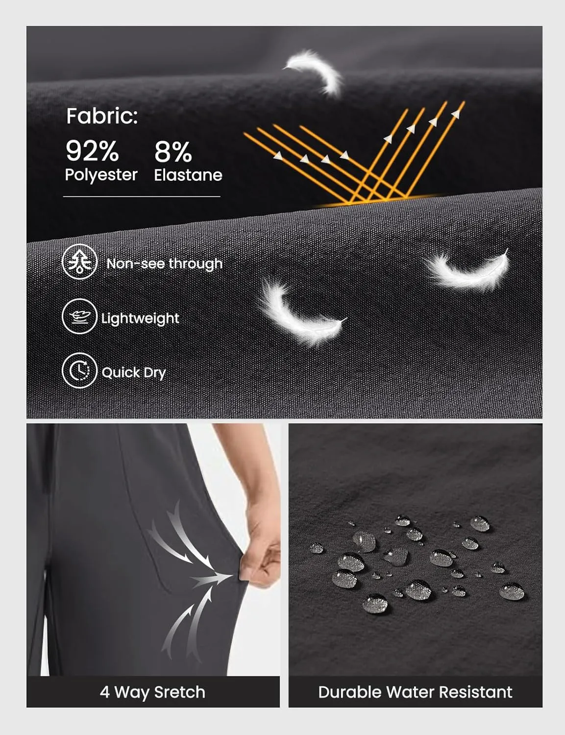 GymBrave Women's Capri Pants with 6 Pockets Quick Dry Lightweight Cargo Hiking Capris Outdoor Casual Travel