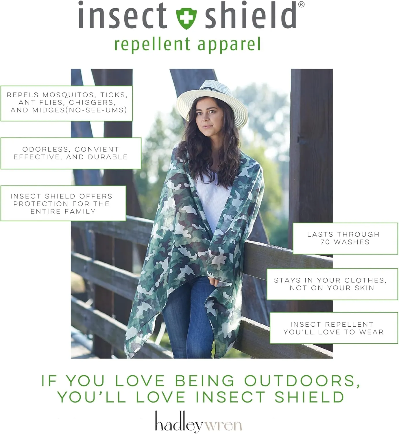 Hadley Wren Women's Lightweight Summer Insect Shield Scarf