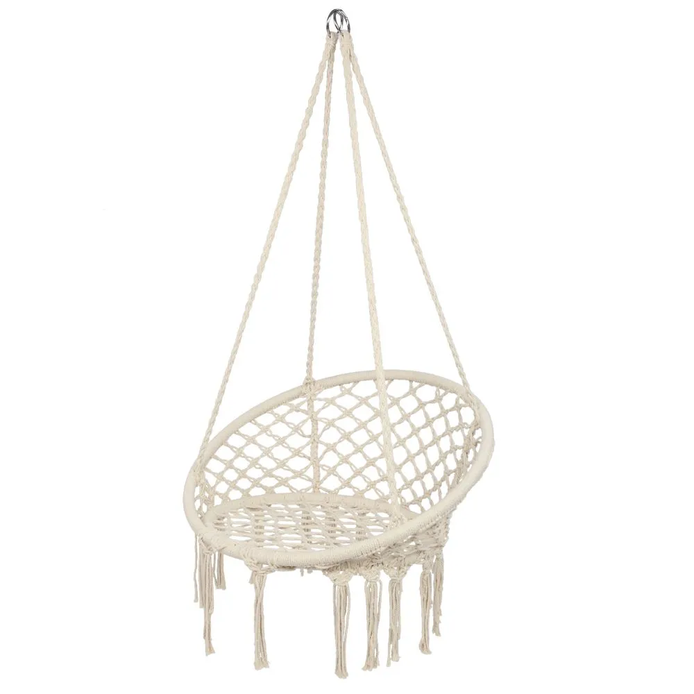 Hanging Home Round High-value Cotton Hammock Tassel Outdoor Chair Indoor Spring deal Patio Garden Rope Swing