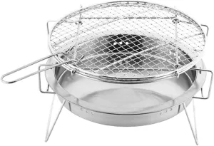 Happyyami Portable Bbq Grill Mini Stainless Steel Folding Bbq Easy Assembly Grill Rack for Outdoor Activities