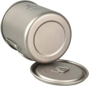 Happyyami Titanium Cup Titanium Camping Pot Hiking Mug Water Cup Outdoor Camping Cup Metal Crown Pendants Titanium Camping Mug Nesting Cup Cookset Heated Coffee Mug Cookware Kettle Fold