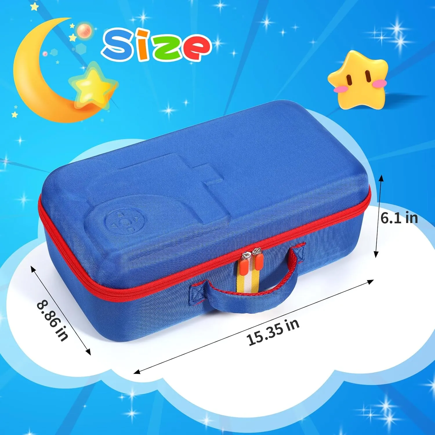 Hard Carrying Case Fits for Little Tikes Story Dream Machine Books Starter Set, Large Protective Travel Container Case for Storytime Audio Play Real for Littles Character Collection, Blue (Box Only)