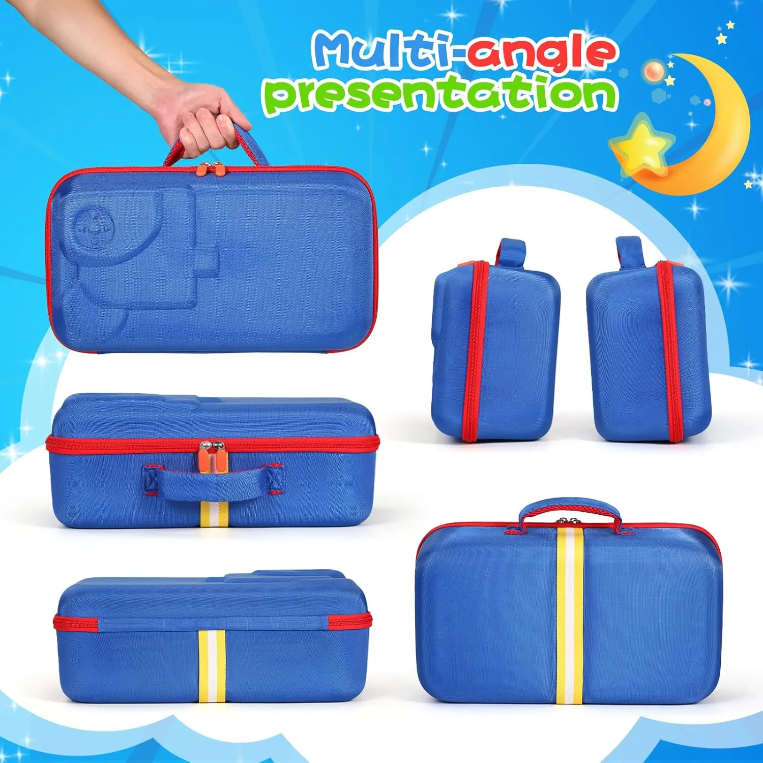 Hard Carrying Case Fits for Little Tikes Story Dream Machine Books Starter Set, Large Protective Travel Container Case for Storytime Audio Play Real for Littles Character Collection, Blue (Box Only)