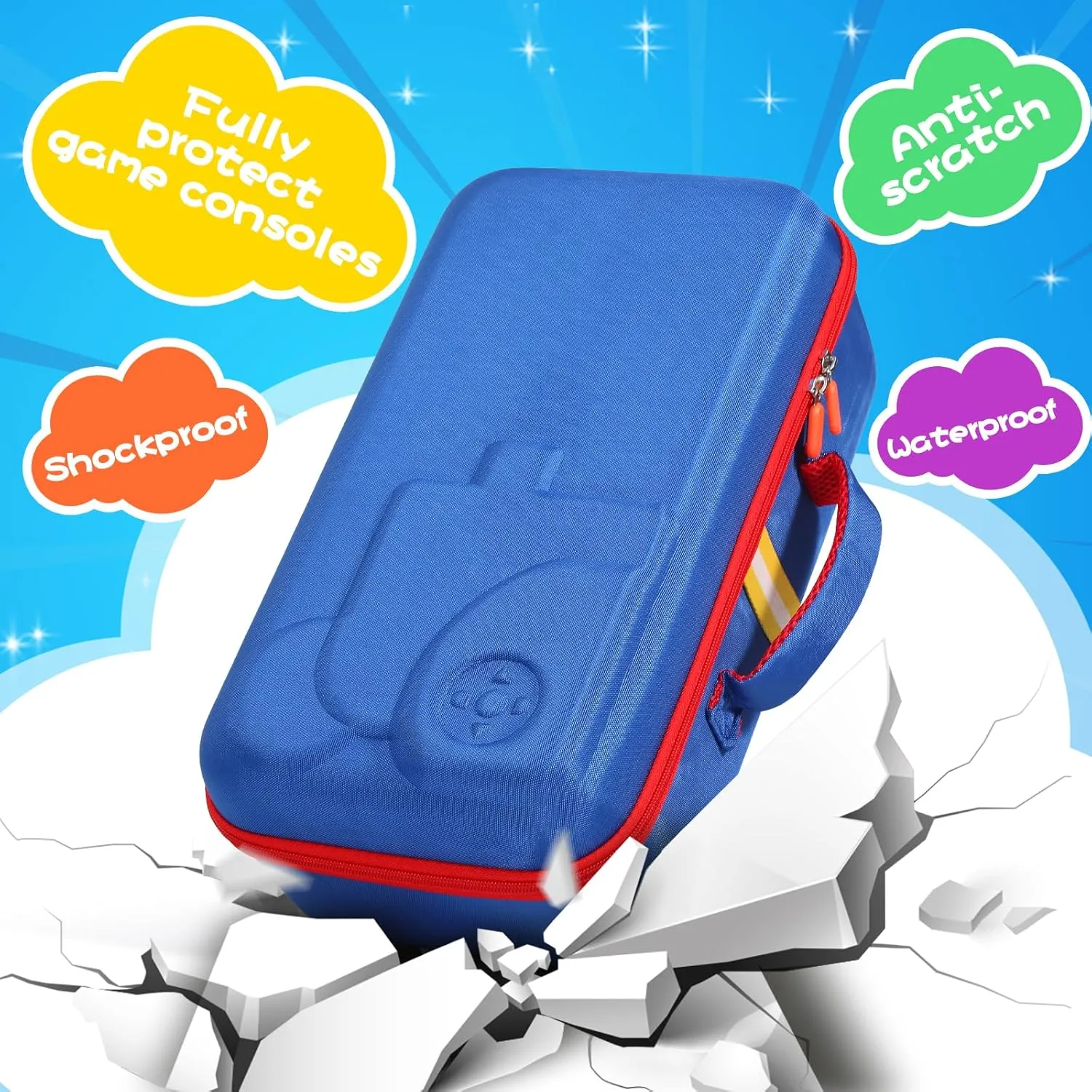 Hard Carrying Case Fits for Little Tikes Story Dream Machine Books Starter Set, Large Protective Travel Container Case for Storytime Audio Play Real for Littles Character Collection, Blue (Box Only)