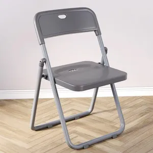 HCZION Plastic Folding Chair Outdoor Stackable Chair Portable Dining Chairs Fold Up Party Chair Garage Folding Stool with Backrest Lightweight Camping Chair (Color : Grey)
