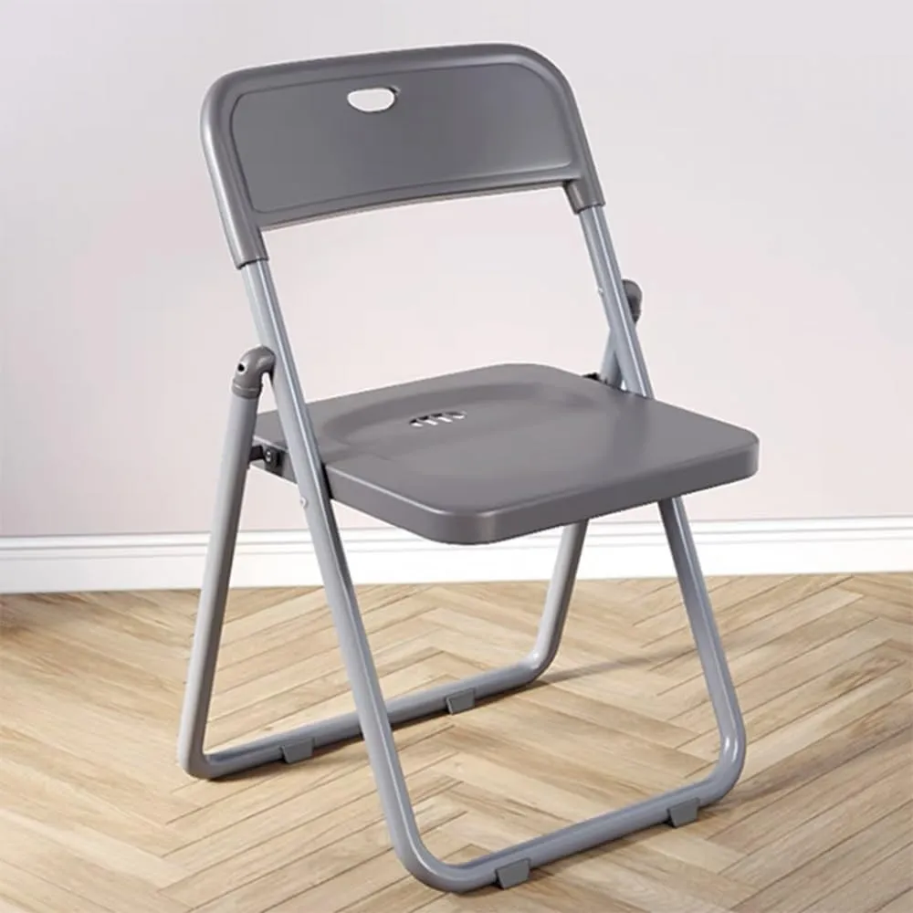 HCZION Plastic Folding Chair Outdoor Stackable Chair Portable Dining Chairs Fold Up Party Chair Garage Folding Stool with Backrest Lightweight Camping Chair (Color : Grey)