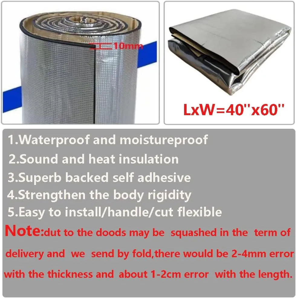 Heat Sound Deadening Insulation Mat-394mil 16.36sqft Car Sound Deadening Mat,Automobile Insulation Sound Deadener for Car Hood Trim Roof Door (394mil/ 40"x60"(16.36sqft))