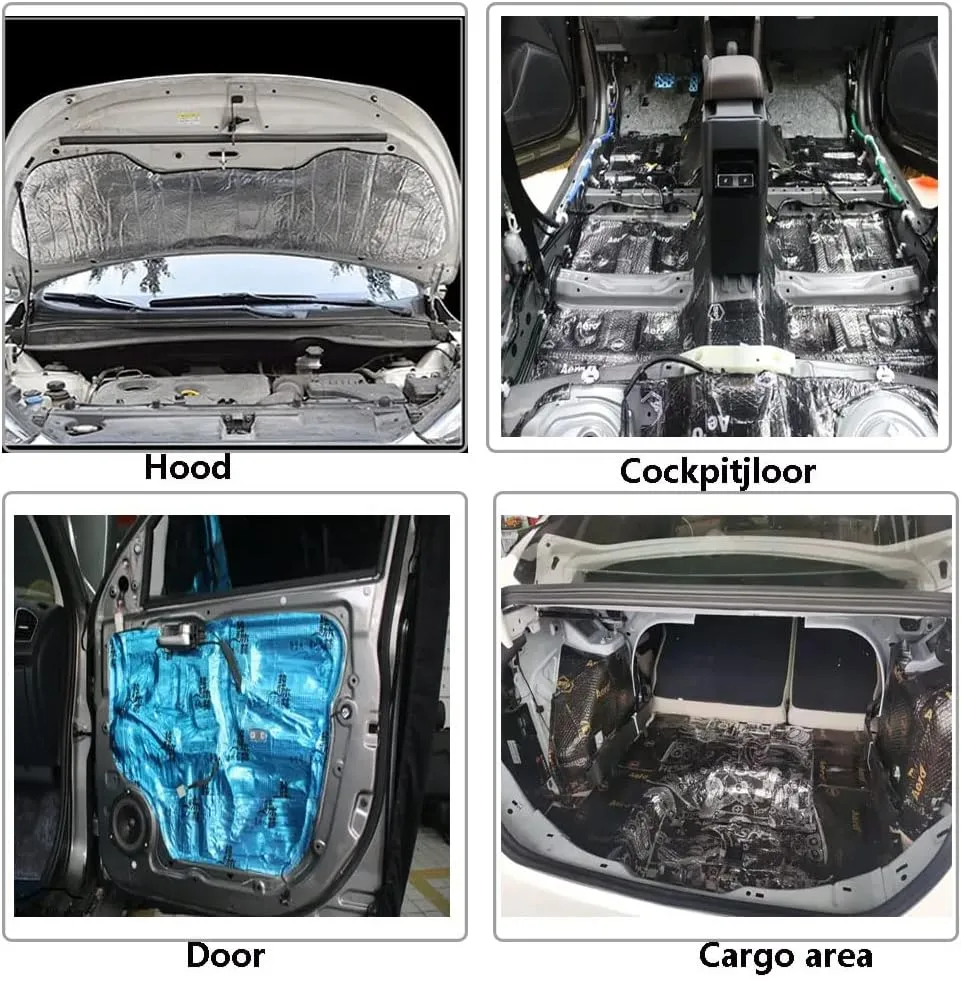 Heat Sound Deadening Insulation Mat-394mil 16.36sqft Car Sound Deadening Mat,Automobile Insulation Sound Deadener for Car Hood Trim Roof Door (394mil/ 40"x60"(16.36sqft))