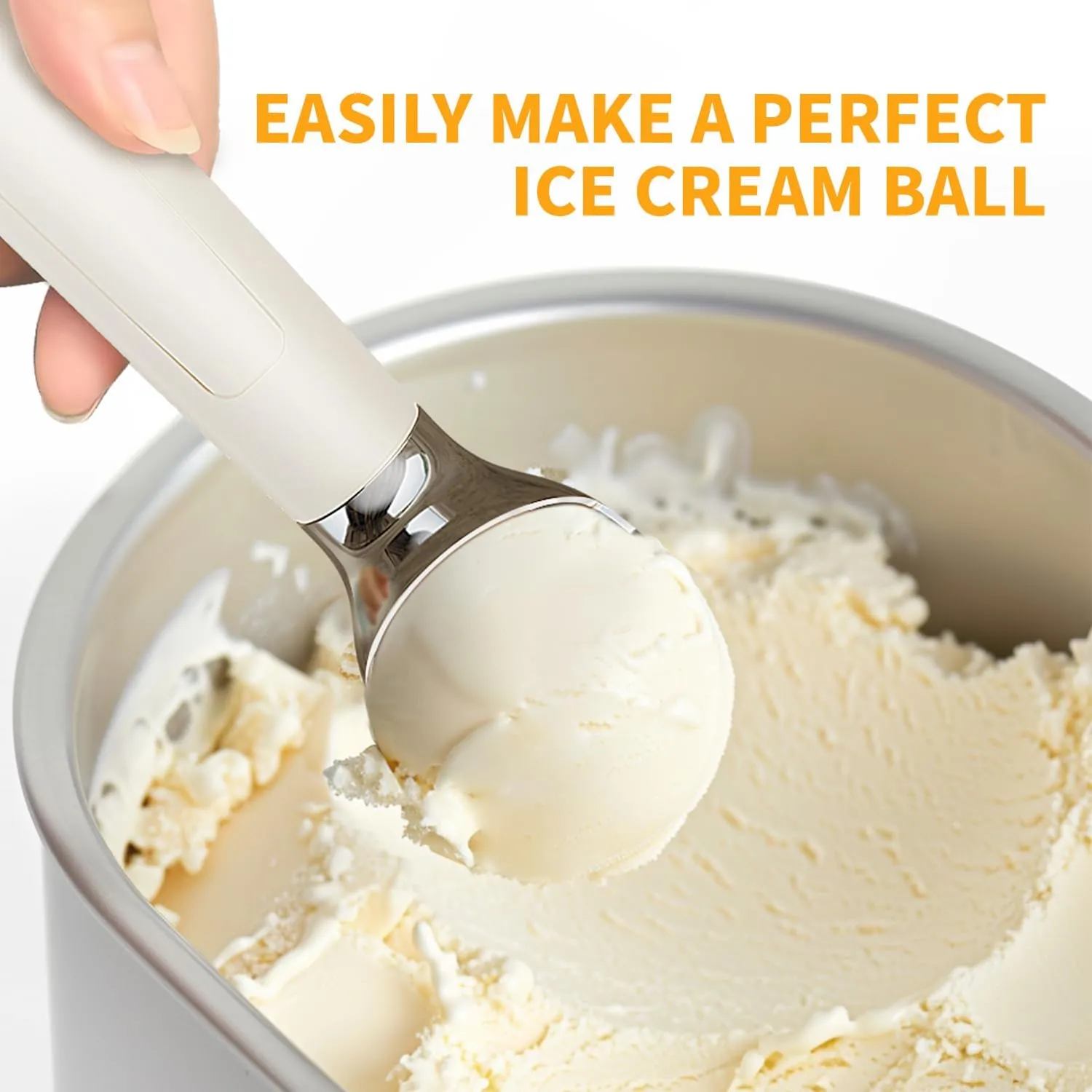 Heated Ice Cream Scoop, Rechargeable Electric Scooper for Hard IceCream, Self Warming Spoon Max to 158℉, Rust-Proof, anti freeze handle, Easy to Clean