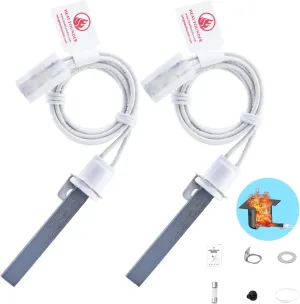 Heatfounder Silicon Nitride Hot Rod Igniter 2 Pack Grill Igniter Replacement for Pitboss & Camp Chef 100% Replacement of Metal Igniters Durable Hot Rod Ignitor Replacement for Pellet Grills