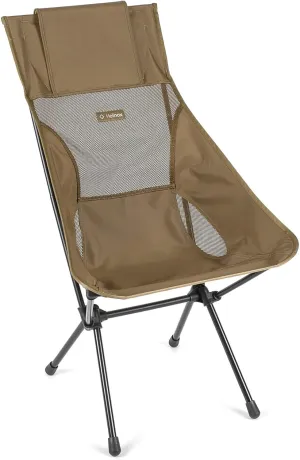 Helinox Sunset Chair Lightweight, High-Back, Compact, Collapsible Camping Chair, Coyote Tan, with Pockets