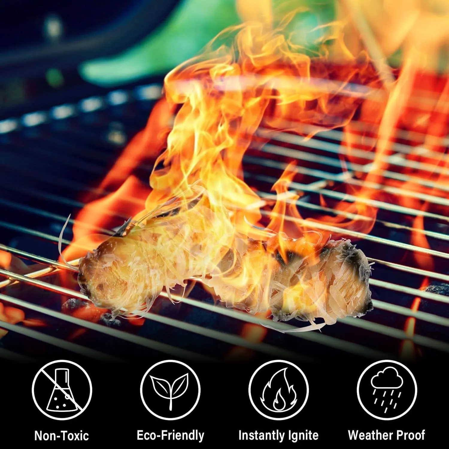HGD (200pcs) Fire Starters for Campfires, Natural Charcoal Starters,Chimney Starter for Charcoal Grill, Indoor Outdoor Use, Weather-Resistant