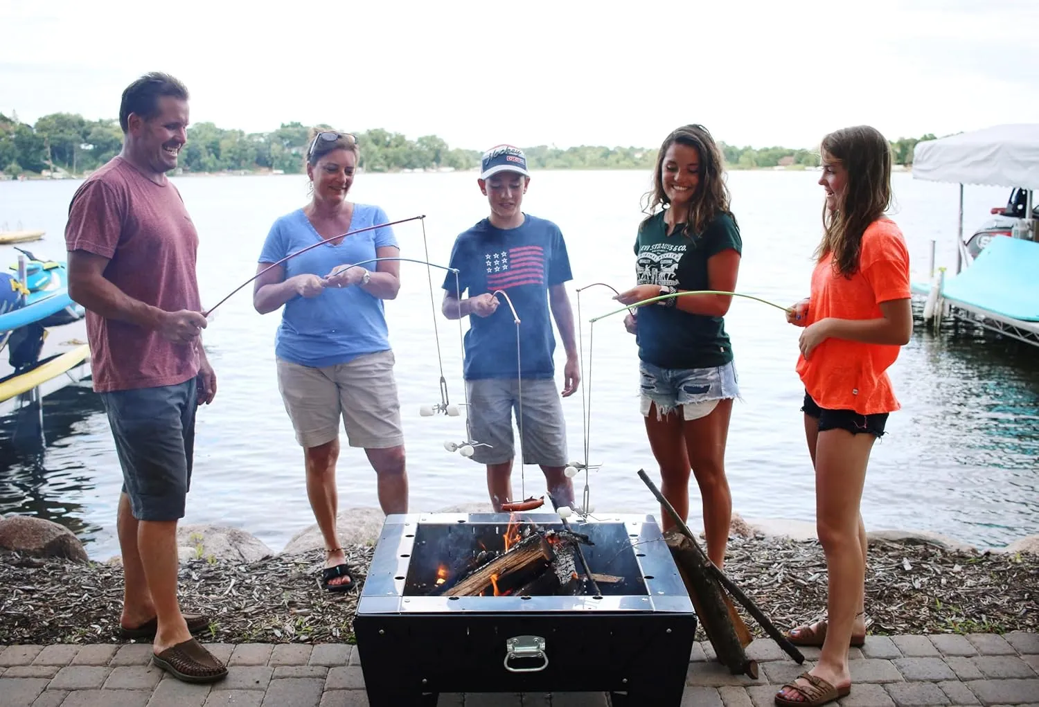 Hot Dog Roasting Stick - Campfire Fishing Pole Marshmallow Roaster & Smore Stick