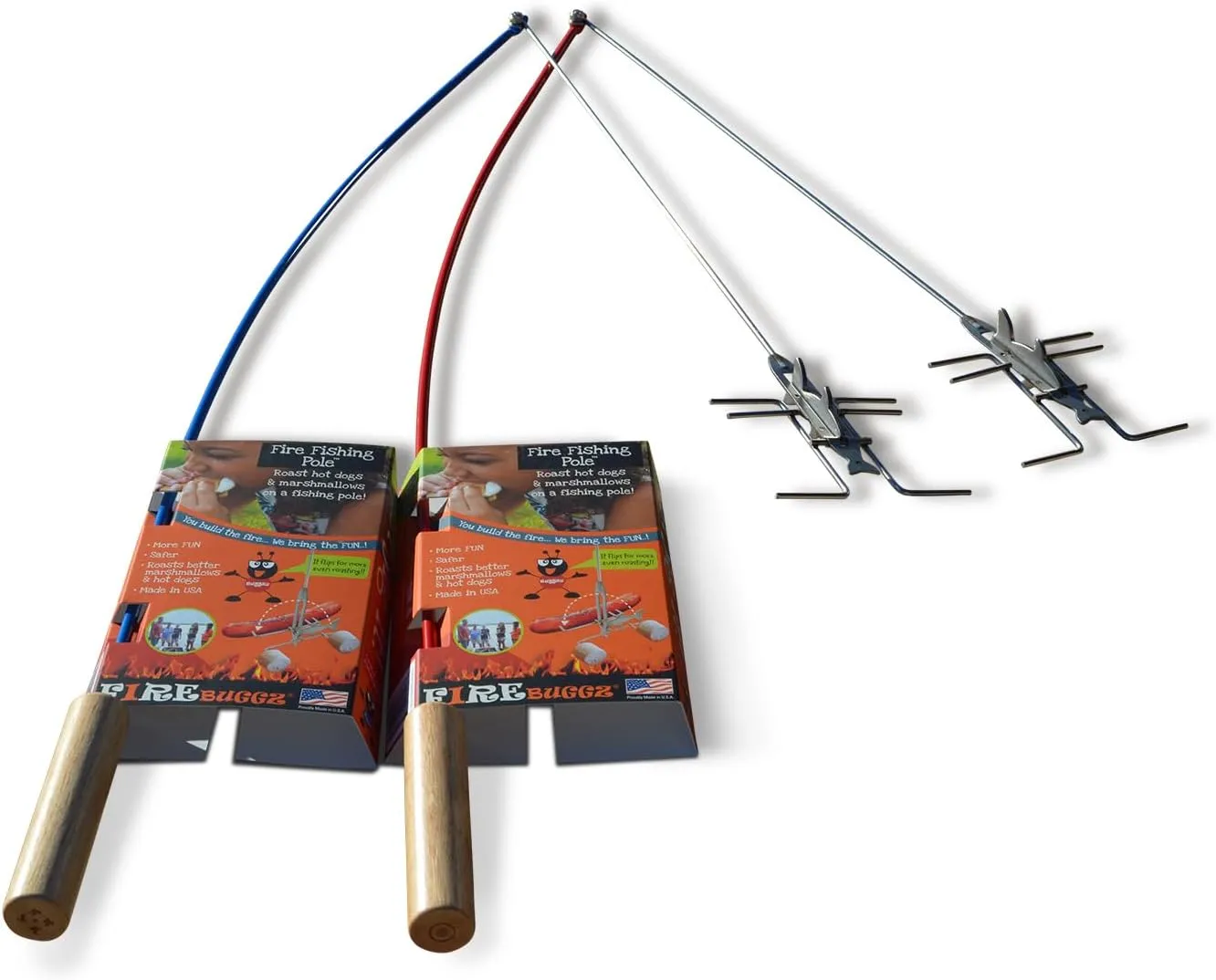 Hot Dog Roasting Stick - Campfire Fishing Pole Marshmallow Roaster & Smore Stick