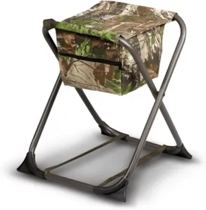 Hunters Specialties Dove Seating Stool Without Backrest - Steel Frame Foldable Design Portable Lightweight Hunting Camping Blind Chair - Realtree Edge