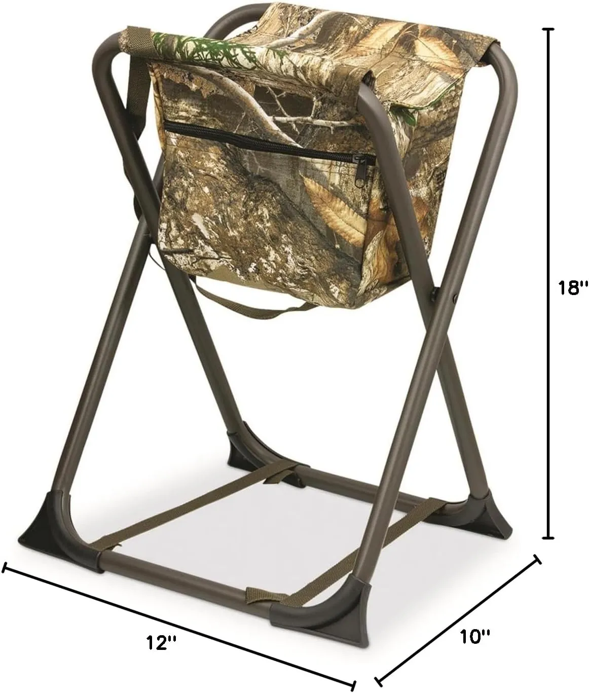 Hunters Specialties Dove Seating Stool Without Backrest - Steel Frame Foldable Design Portable Lightweight Hunting Camping Blind Chair - Realtree Edge