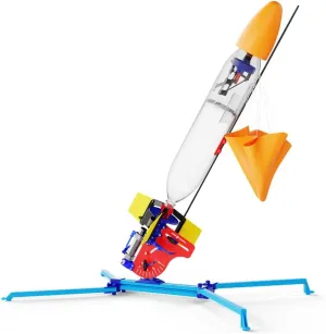 HydroLaunch® Water Rocket Starter Kit - Launch Angle Adjustable & Preassembled, Includes Parachute Eject Mechanism, Ripstop Nylon Parachute for Safe Landing