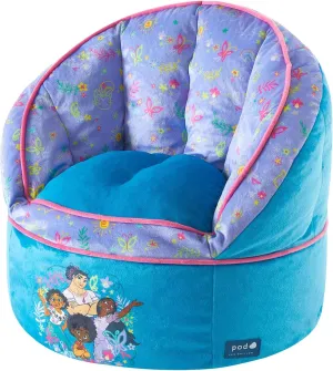 Idea Nuova Disney Encanto Madrigal Family Blue Round Bean Bag Chair for Kids, Ages 3 , Large