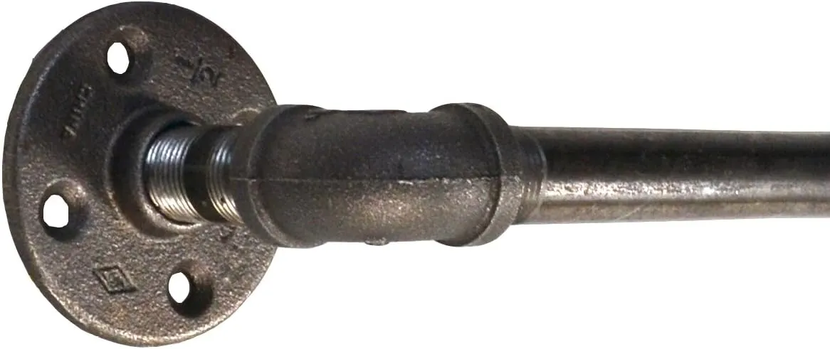 Industrial Pipe Curtain Rod (48 inch bar) - Multiple Sizes