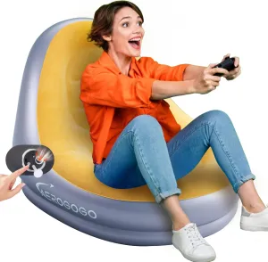 Inflatable Couch Built in Rechargeable Pump, 3kPa High-Pressure Lounge Chair, Inflatable Bean Bag Chair for Indoor Office Outdoor Camping