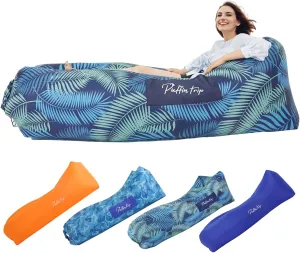 Inflatable Lounger Ergonomic Air Sofa Couch, Portable Beach & Camping Chair, Water Proof Couch for Picnics Hiking Outdoor Music Festivals, Lightweight and Easy Setup (Tropical Jungle)