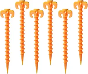 Inflatable Tent Stakes, 6 Pack Ultralight Plastic Camping Ground Heavy Duty, 8 Inch Tent Pegs Lightweight Garden Stakes for Outdoor Christmas Light Yard Stakes