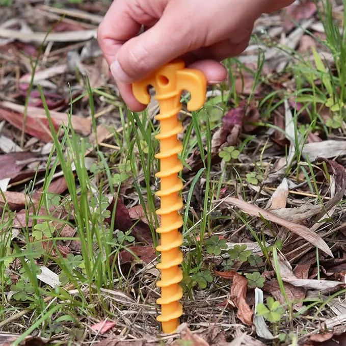 Inflatable Tent Stakes, 6 Pack Ultralight Plastic Camping Ground Heavy Duty, 8 Inch Tent Pegs Lightweight Garden Stakes for Outdoor Christmas Light Yard Stakes