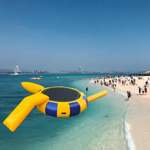 Inflatable Water Trampoline, Slide/Lake Trampoline Inflatable Swim Platform for Adults and Kids, Bounce Pad Water Trampoline,16ft