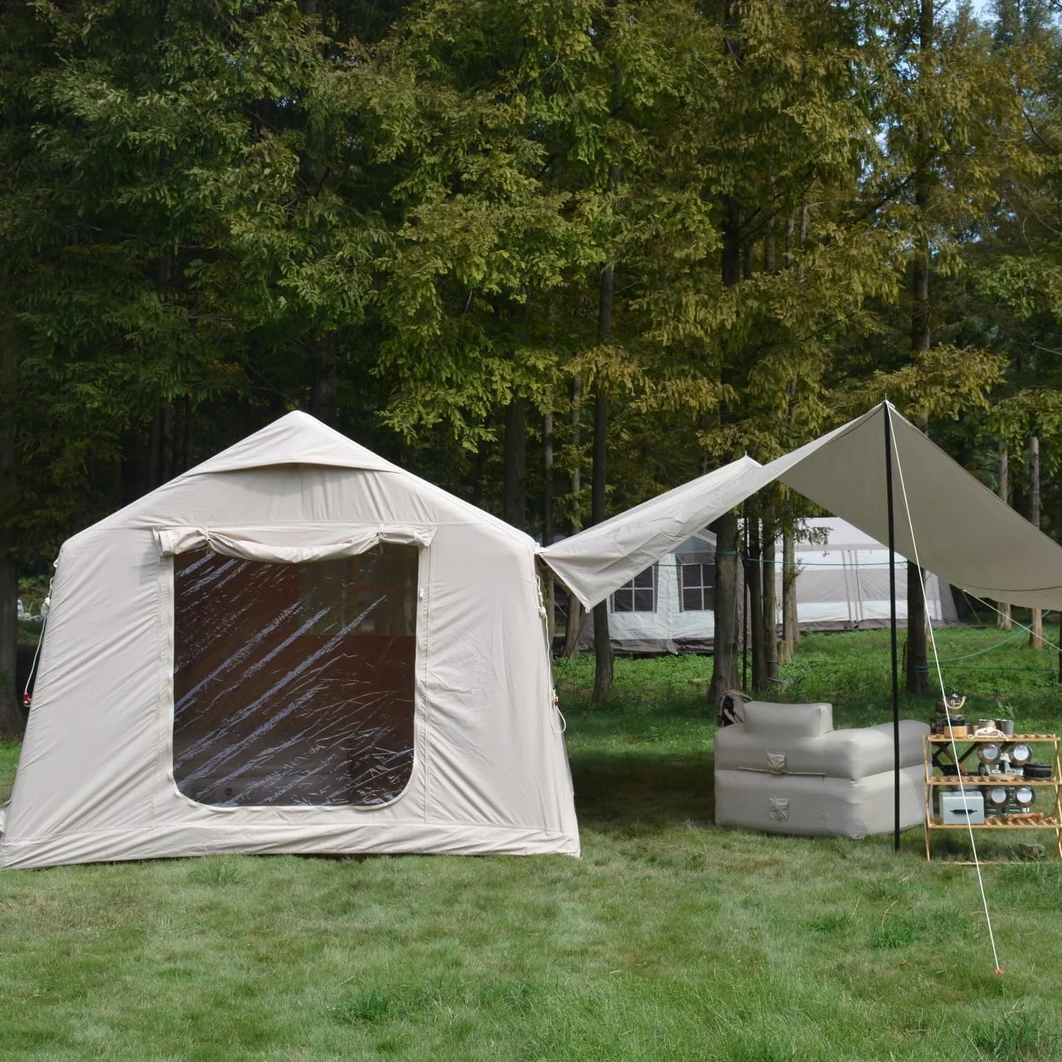 Inflatable Waterproof Tent for Camping 7-8 Person, Family Tents for Camping with Canopy, Big Tents for Camping 9.8 x 13ft