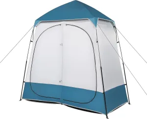 Instant Pop Up Privacy Tent 90x90x48 Inch - Portable Changing Room for Camping, Beach, Outdoor Shower | Lightweight Oxford Cloth w/Ground Spikes & Carry Bag (Blue/White)