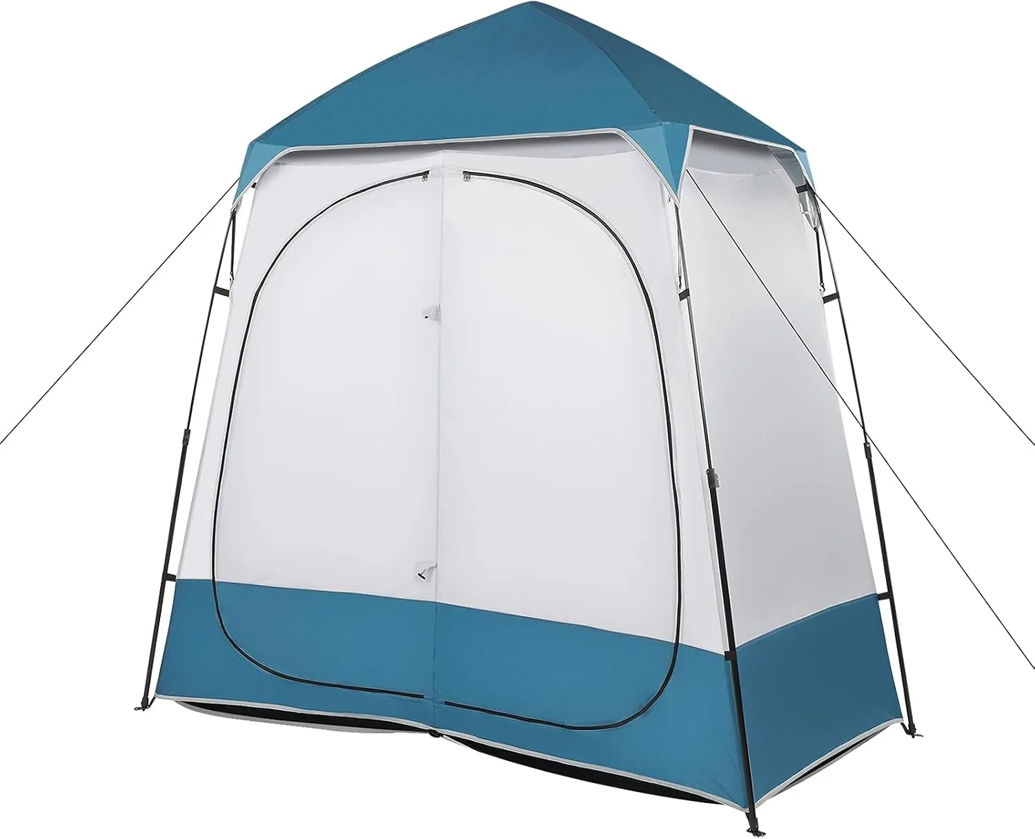 Instant Pop Up Privacy Tent 90x90x48 Inch - Portable Changing Room for Camping, Beach, Outdoor Shower | Lightweight Oxford Cloth w/Ground Spikes & Carry Bag (Blue/White)