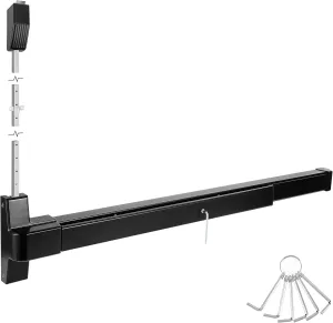 IRONWALLS Surface Vertical Rod Panic Exit Device, 32' Commercial Push Bar with Adjustable Top Rod Locking, Stainless Steel Panic Bar Door Lock for 32'-48' Emergency Exit Doors