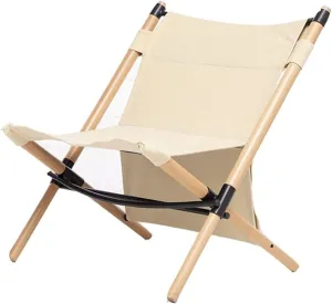 IRYZE Outdoor Chair Folding Camping Chair Folding Chair Outdoor Break Solid Wood Recliner Folding Canvas Seat Stool for Outdoor Pool Leisure Beach Lounge Camping Chair Foldable Chair (Color : A)